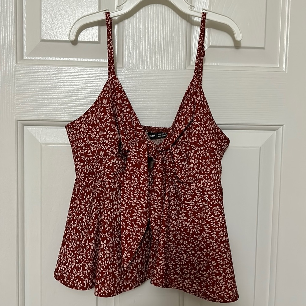 Red Shein cropped tank top S